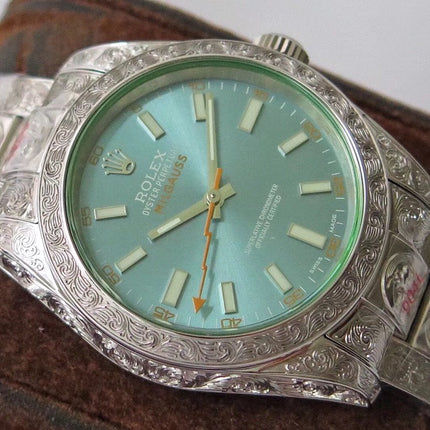 MILGAUSS 40MM STAINLESS STEEL ENGRAVED CASE BLUE DIAL