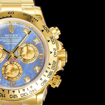 DAYTONA CUSTOM GOLD BLUE MOP DIAL