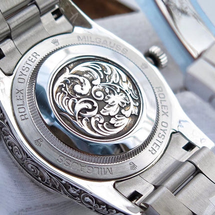MILGAUSS 40 HAND ENGRAVED CASE BLACK DIAL