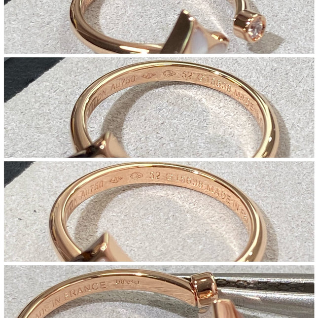 STAR 1 DIAMOND MOP PINK GOLD RING