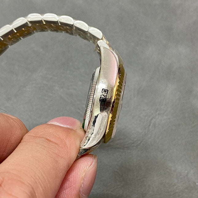DATEJUST 28MM GOLD STEEL DIAMOND NUMERALS