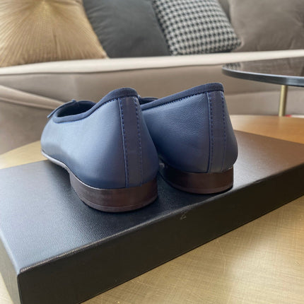 FLATS DARK BLUE BLACK LAMBSKIN