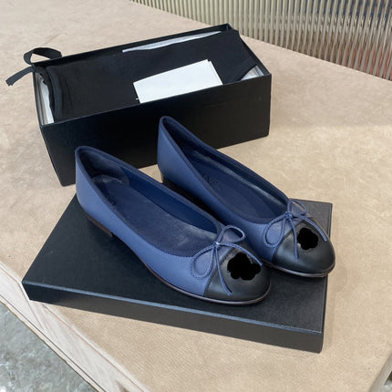 FLATS DARK BLUE BLACK LAMBSKIN