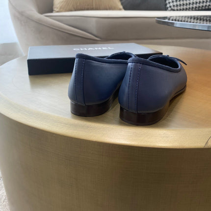 FLATS DARK BLUE BLACK LAMBSKIN