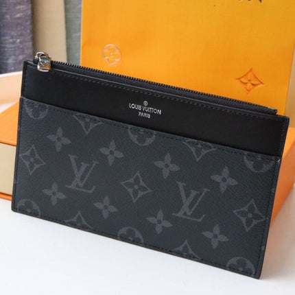 LV SLIM PURSE BLUE MONOGRAM CANVAS 20CM