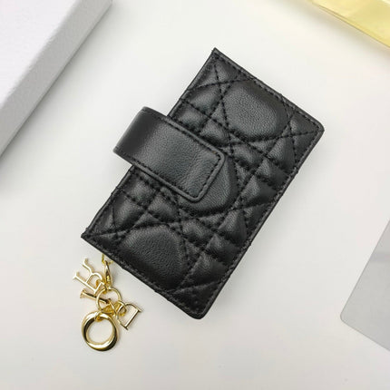 CARD HOLDER WALLET SHEEPSKIN BLACK