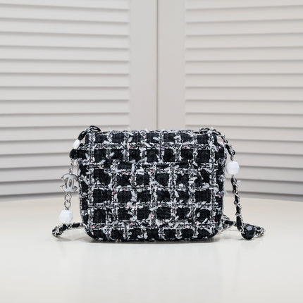 MINI FLAP BAG TWEED 8055 BLACK