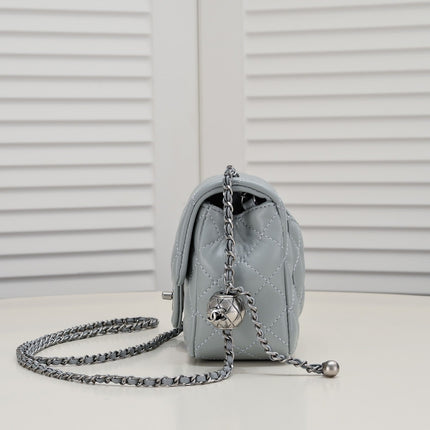 SMALL FLAP BAG 17CM 1786 GREY SILVER