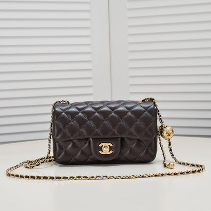 FLAP BAG 20CM 1787 BROWN GOLD