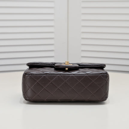 FLAP BAG 20CM 1787 BROWN GOLD
