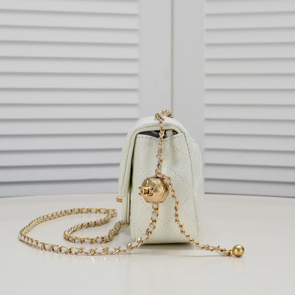 FLAP BAG 20CM 1787 WHITE GOLD