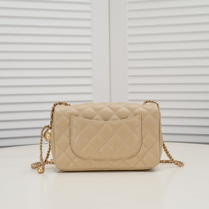 FLAP BAG 20CM 1787 PALE BROWN GOLD