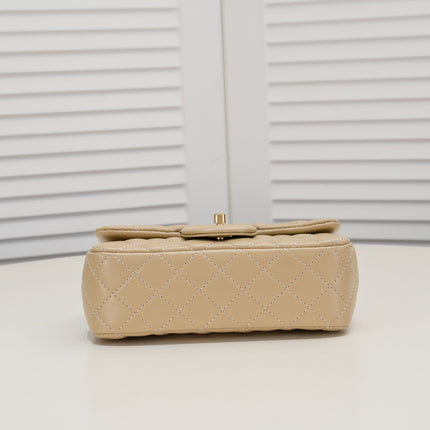 FLAP BAG 20CM 1787 PALE BROWN GOLD