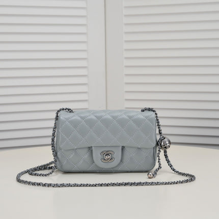 FLAP BAG 20CM 1787 GREY SILVER