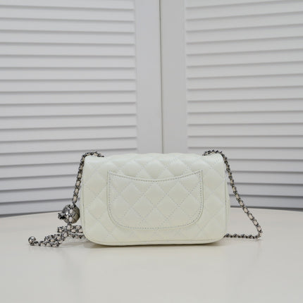 FLAP BAG 20CM 1787 WHITE SILVER