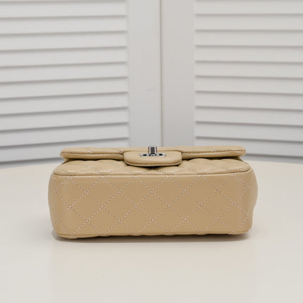 FLAP BAG 20CM 1787 PALE BROWN SILVER