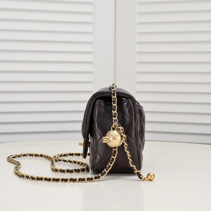 SMALL FLAP BAG 17CM 1786 BROWN GOLD