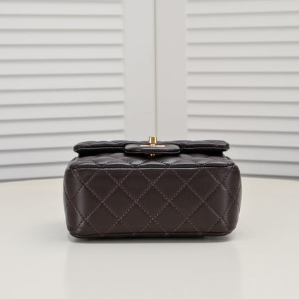 SMALL FLAP BAG 17CM 1786 BROWN GOLD