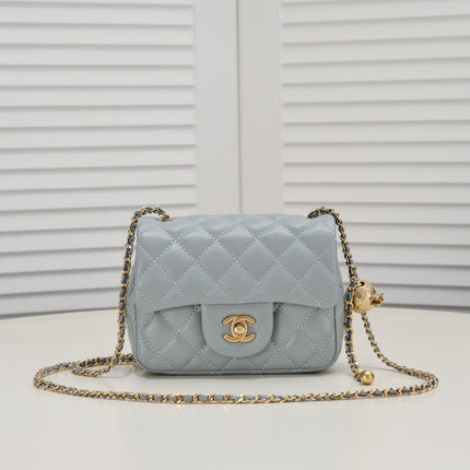 SMALL FLAP BAG 17CM 1786 GREY GOLD