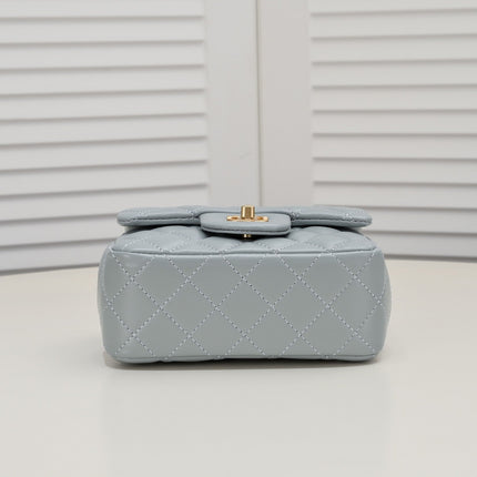 SMALL FLAP BAG 17CM 1786 GREY GOLD