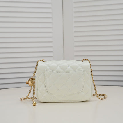 SMALL FLAP BAG 17CM 1786 WHITE GOLD