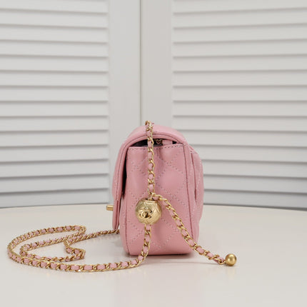 SMALL FLAP BAG 17CM 1786 PINK GOLD