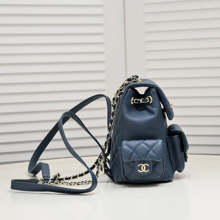 DOUBLE-SHOULDER MINI BACKPACK 9111 NAVY BLUE