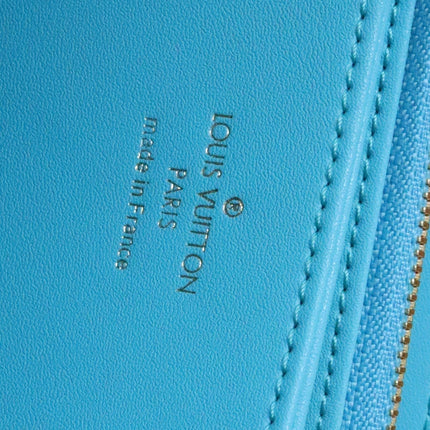 ZIPPY WALLET 19 CLOUD BLUE EMBOSSED LAMBSKIN
