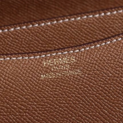 HM CONSTANCE BAGS 19 RUSSET LAMBSKIN GOLD BUCKLE