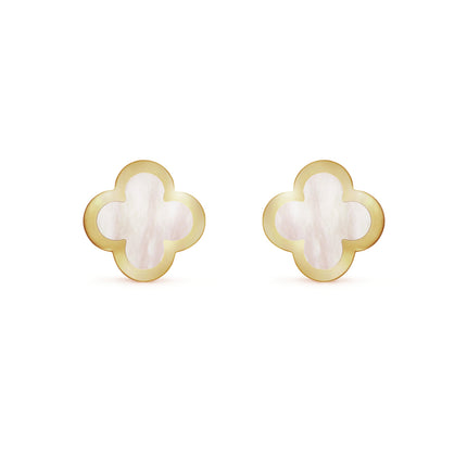 PURE CLOVER MOP PINK GOLD EARRINGS