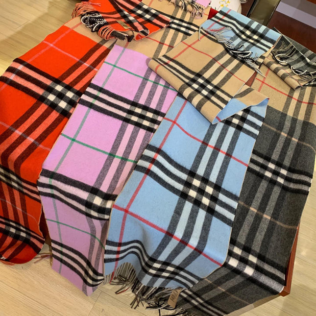 LONG SCARF 250 CM IN TIGER ORANGE AND BEIGE CASHMERE 410473