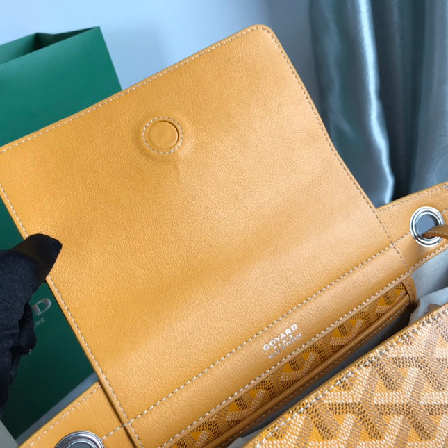 GOYA 26S ROUETTE PM TOTE BAG 30MM IN CARAMEL BROWN CANVAS AND CALFSKIN