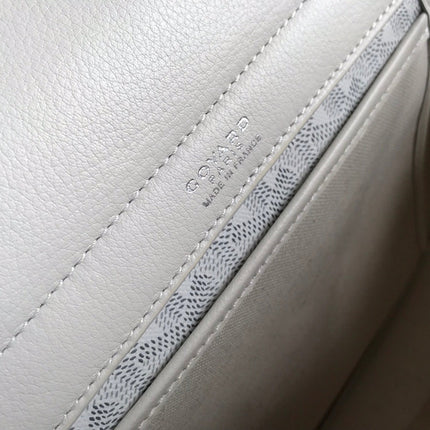 GOYA 26S ROUETTE PM TOTE BAG 30MM IN IVORY WHITE CANVAS AND CALFSKIN