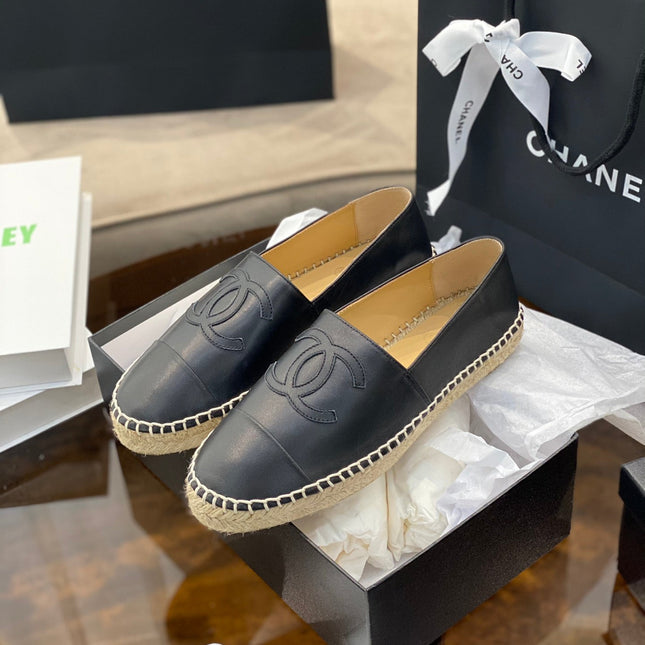 CC ESPADRILLES PLATFORM IN ALL BLACK CALFSKIN