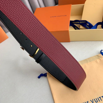 LV 25S BELT 38 MM IN DARK RED CALFSKIN 593214