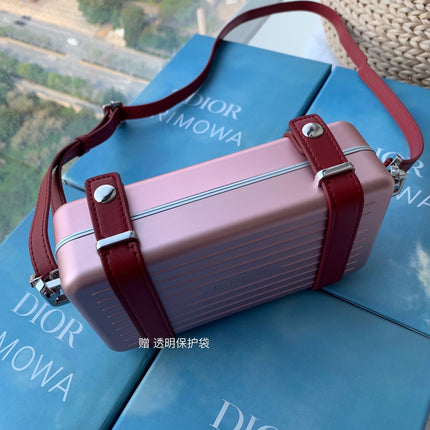 RIMOWA 20 CASE BAG IN LIGHT PINK ALUMINUM MAGNESIUM