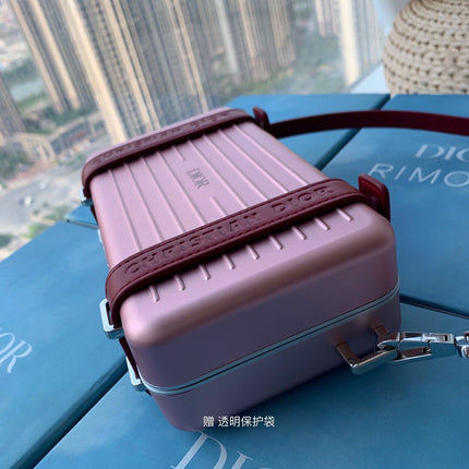 RIMOWA 20 CASE BAG IN LIGHT PINK ALUMINUM MAGNESIUM