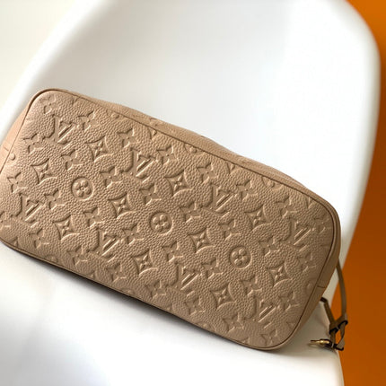 NEVERFULL MM 32 BEIGE MONOGRAM EMPREINTE LEATHER