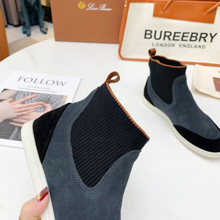 LP CHARMS ANKLE BOOTS BLACK AND GRAY CASHMERE FABRIC