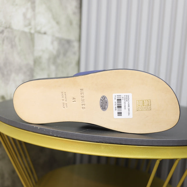 HM IZMIR SANDAL TANGERINE AND PALE GRAY CALFSKIN