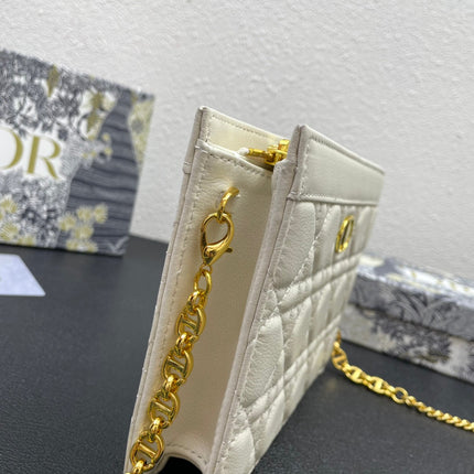 CARO POUCH 19 BAG IN WHITE CALFSKIN