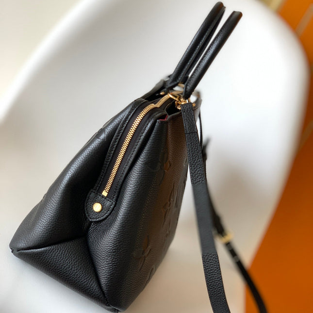 PETIT PALAIS PM MEDIUM SHOULDER BAG 29 IN BLACK EMBOSSED COWHIDE GOLD-TONE HARDWARE