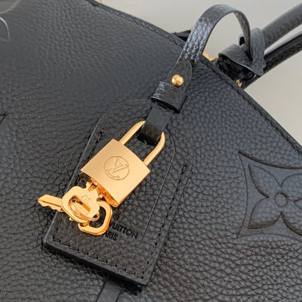 PETIT PALAIS PM MEDIUM SHOULDER BAG 29 IN BLACK EMBOSSED COWHIDE GOLD-TONE HARDWARE