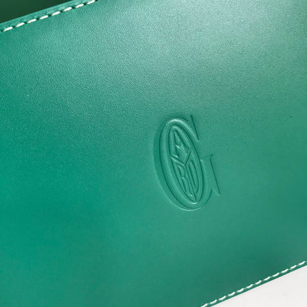 SAÏGON PM BAG 28 IN GREEN GOYARDINE CANVAS AND CALFSKIN