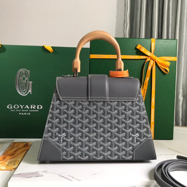 SAÏGON PM BAG 28 IN GREY GOYARDINE CANVAS AND CALFSKIN