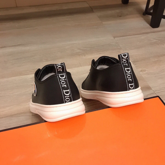 CD B23 LOW-TOP CIRCLE ICON SNEAKER BLACK CALFSKIN