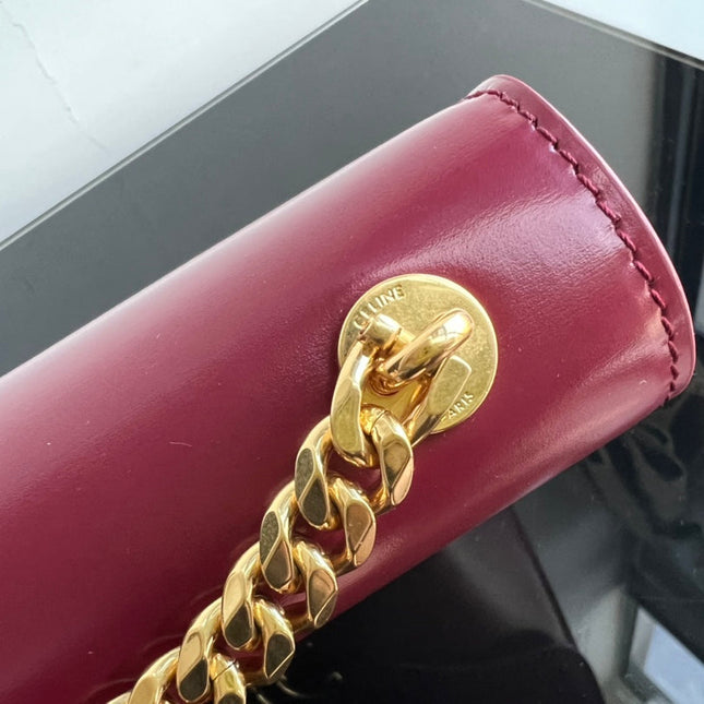 BESACE TRIPHOME 24 RUBY RED GLOSSY CALFSKIN