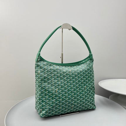 HOBO BOHÈME 34 IN GREEN GOYARDINE CANVAS AND CALFSKIN