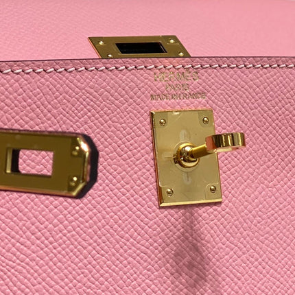 HM KELLY 20 BABY PINK EPSOM GOLD-TONE HARDWARE