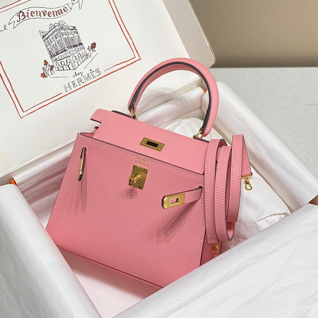 HM KELLY 20 BABY PINK EPSOM GOLD-TONE HARDWARE